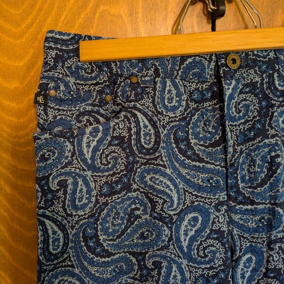 Ralph Lauren blue paisley pants - size 6 - Picture 3 of 6